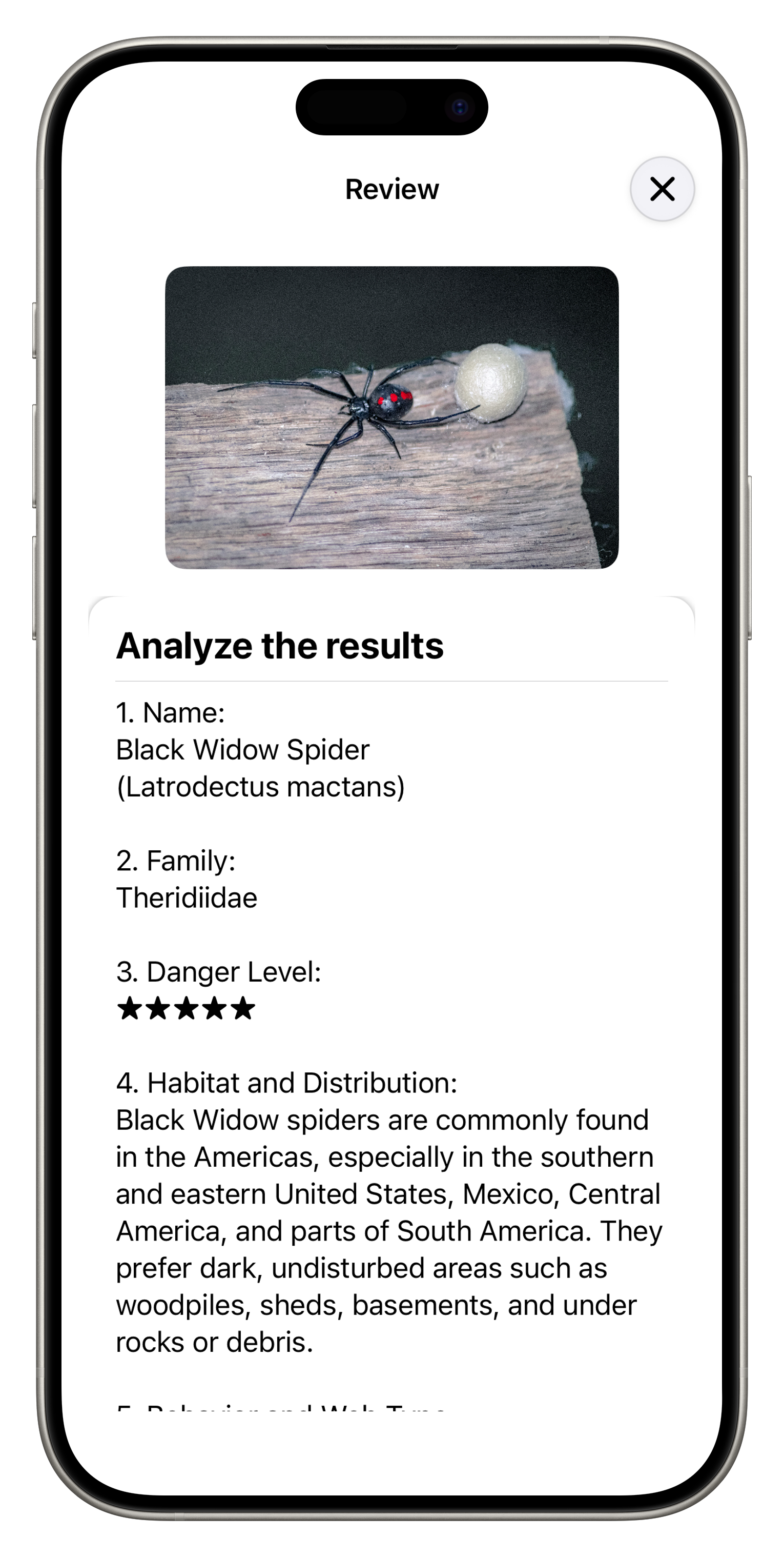 Spider Identifier app